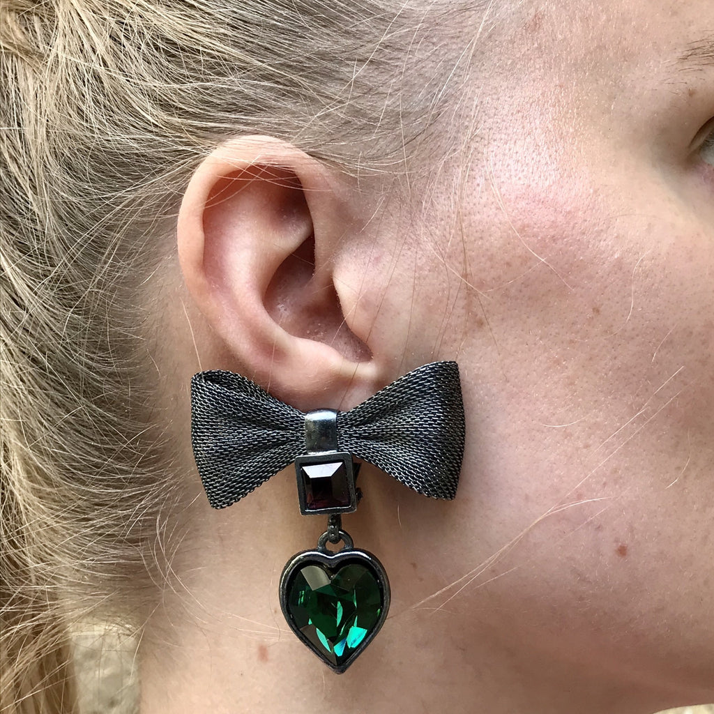 YSL mesh bow earrings