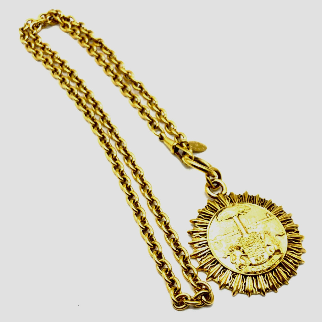 Vintage Chanel Starburst Heraldic Pendant Necklace
