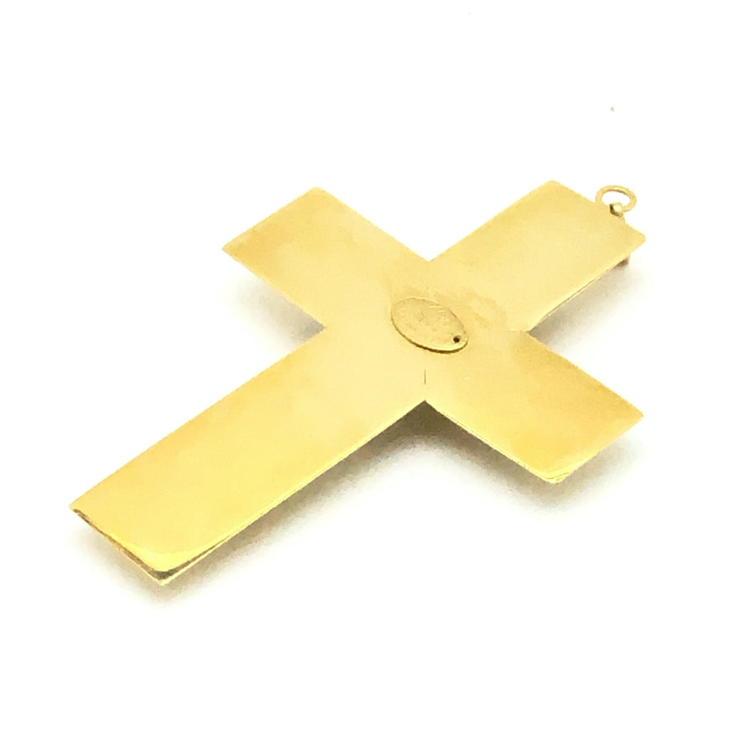 Christian Lacroix Gold Cross Pendant with Crystals