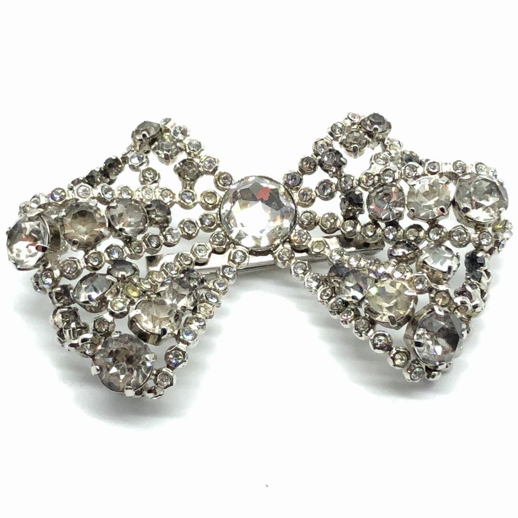 lacroix large crystal bow brooch/pin
