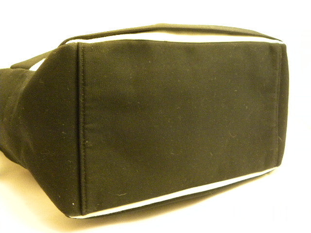 chanel black and white handbag interior