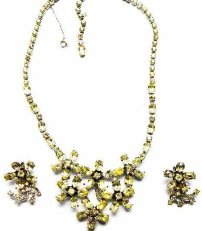 vintage dior crystal necklace set