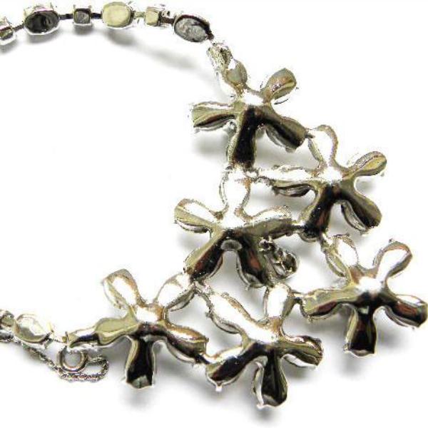 Vintage Dior 1950's Crystal Flower Necklace Set by Mitchel Maer