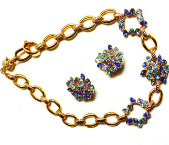 vintage ysl yves saint laurent gripoix necklace set