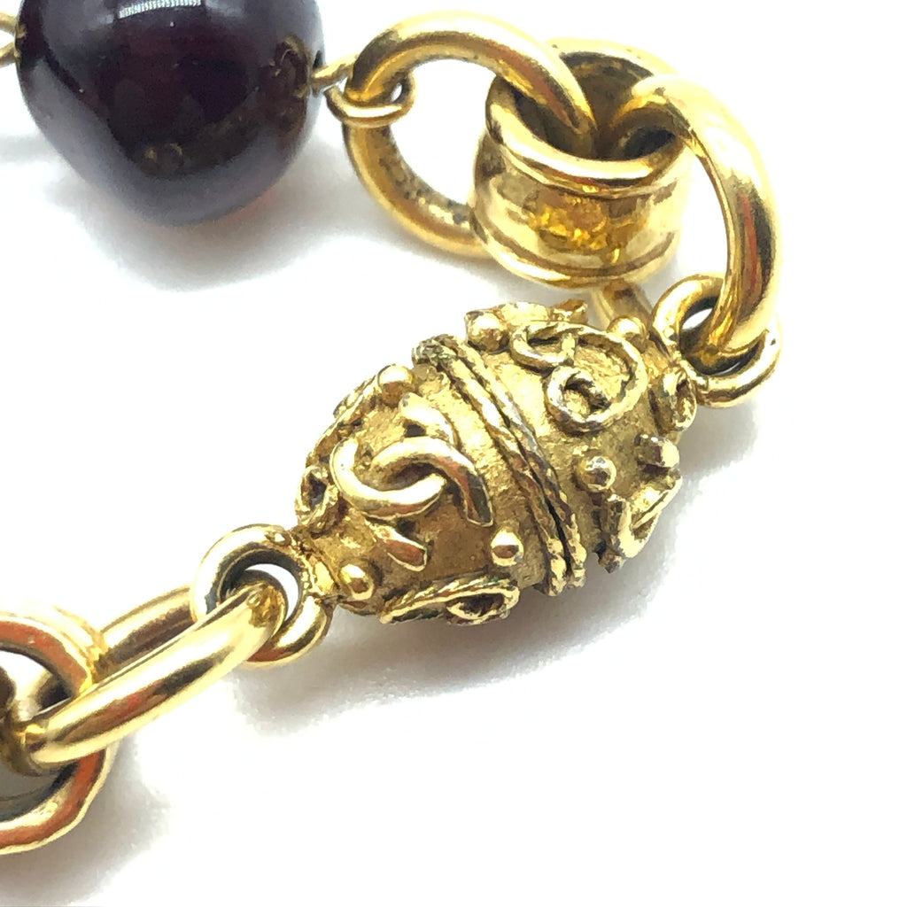 Vintage Chanel Gripoix Beads and Gold-plated Nugget Sautoir