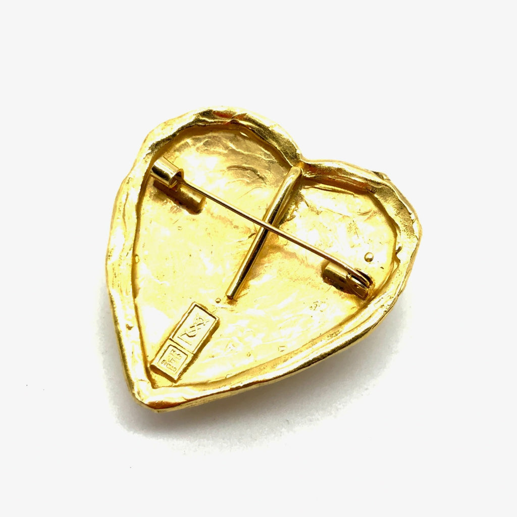 Yves Saint Laurent Vintage Textured Heart Pin/Pendant