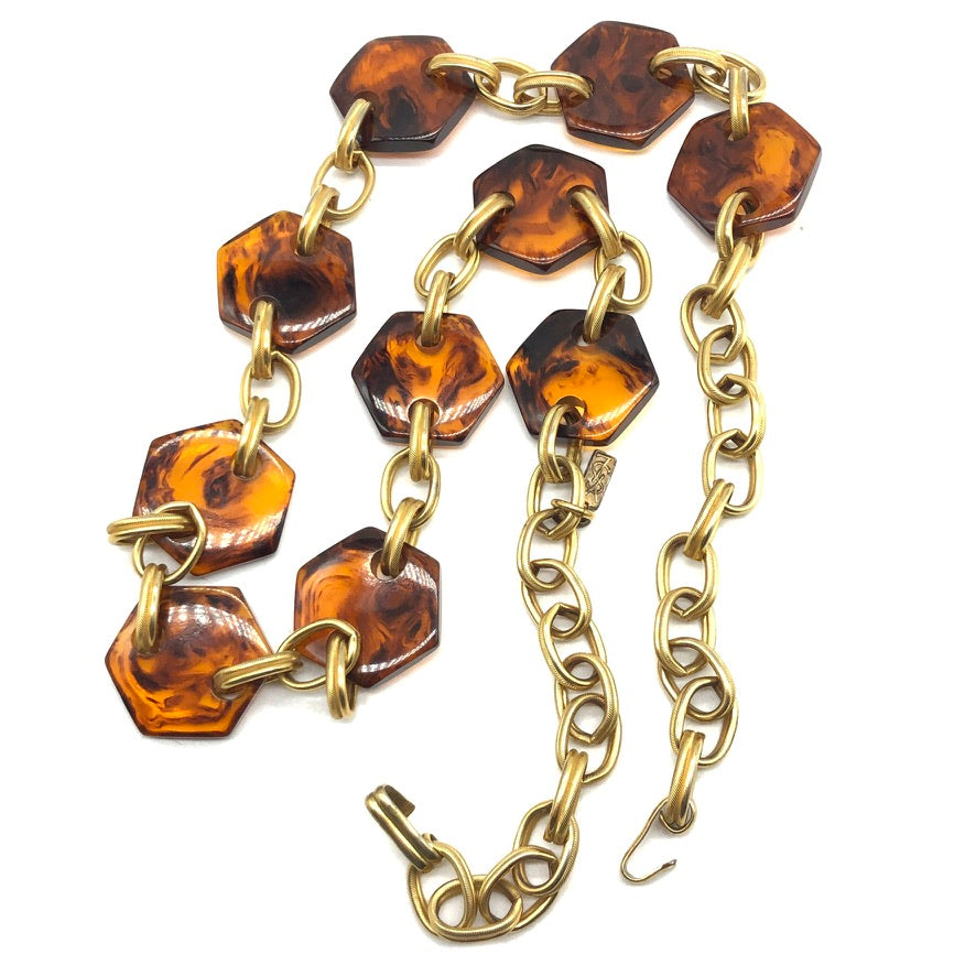 Vintage YSL Tortoise Charms Belt/Necklace – Very Vintage display picture 2