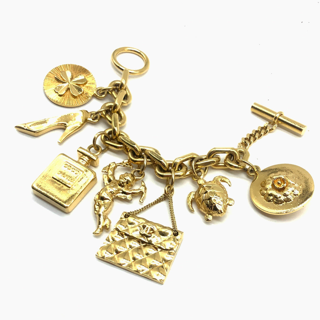 Vintage Chanel Cupid charm bracelet