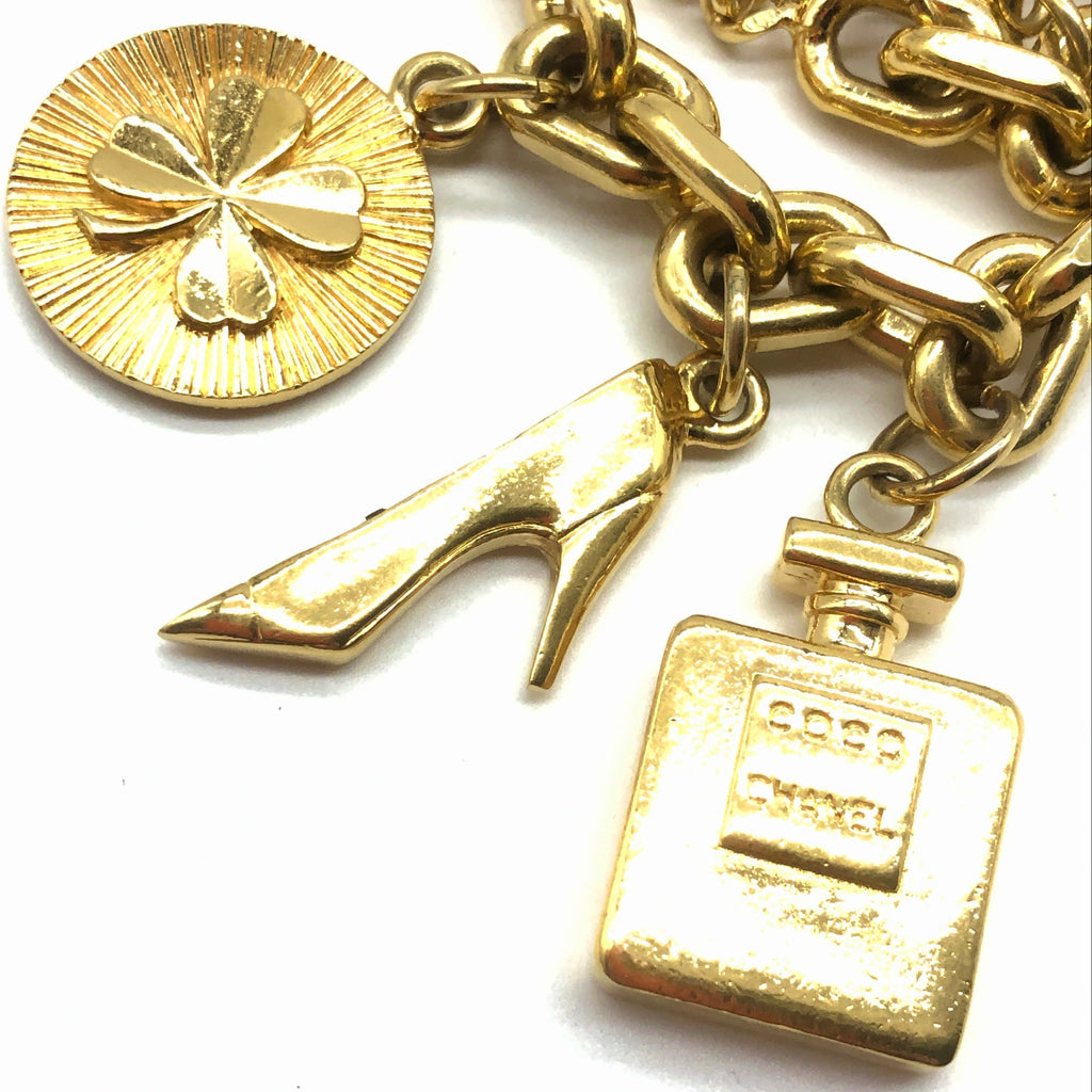 Vintage Chanel Cupid Charm Bracelet