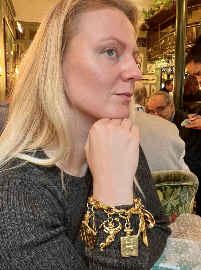 Vintage Chanel Cupid Charm Bracelet