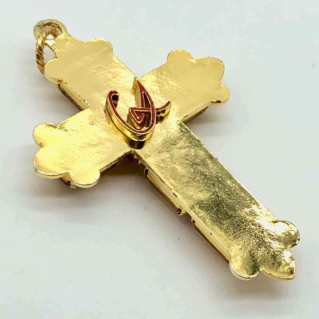 Christian Lacroix Cross Pendant with Large Citrine Crystals