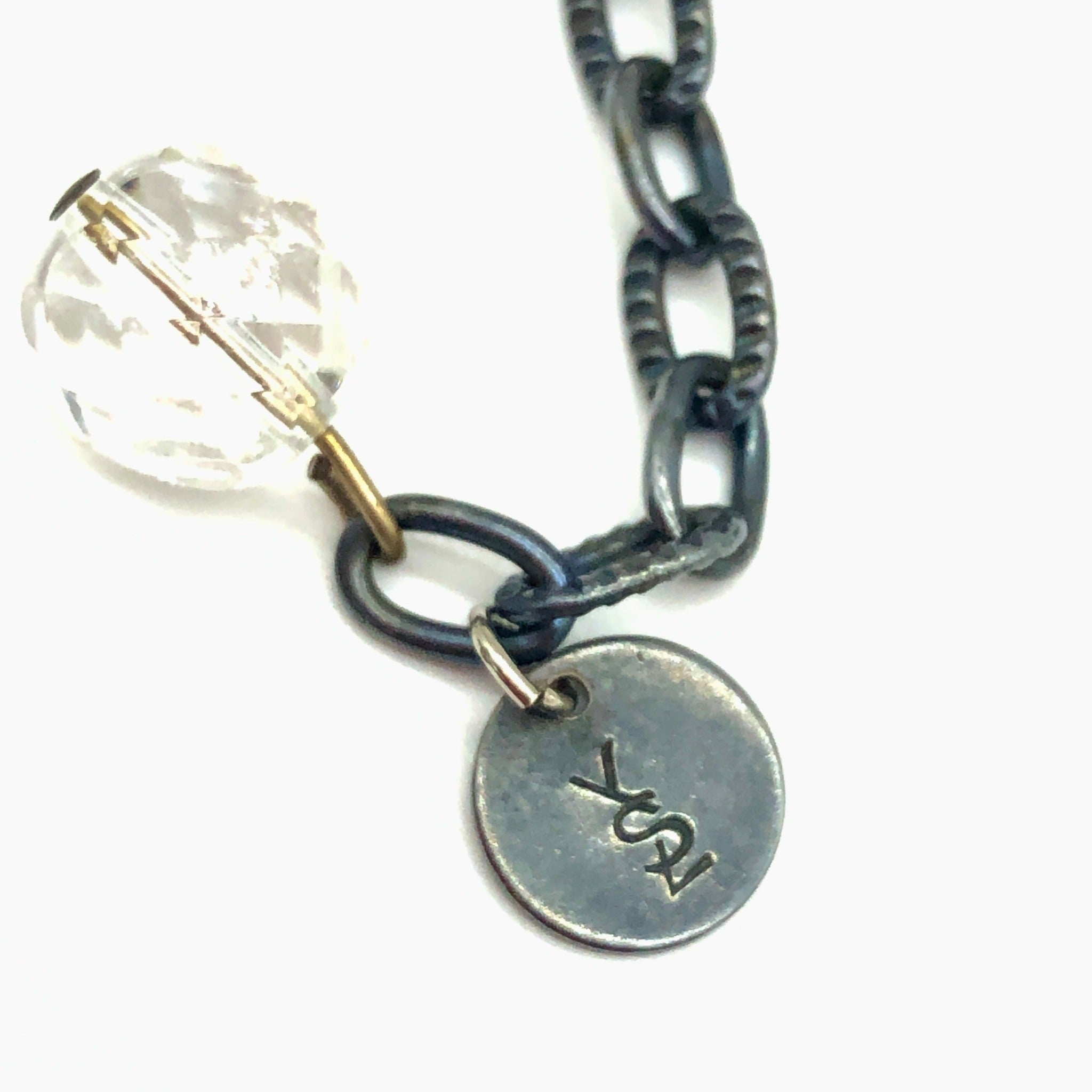 YSL Stunning Clear and Grey Crystal Necklace Set – Very Vintage