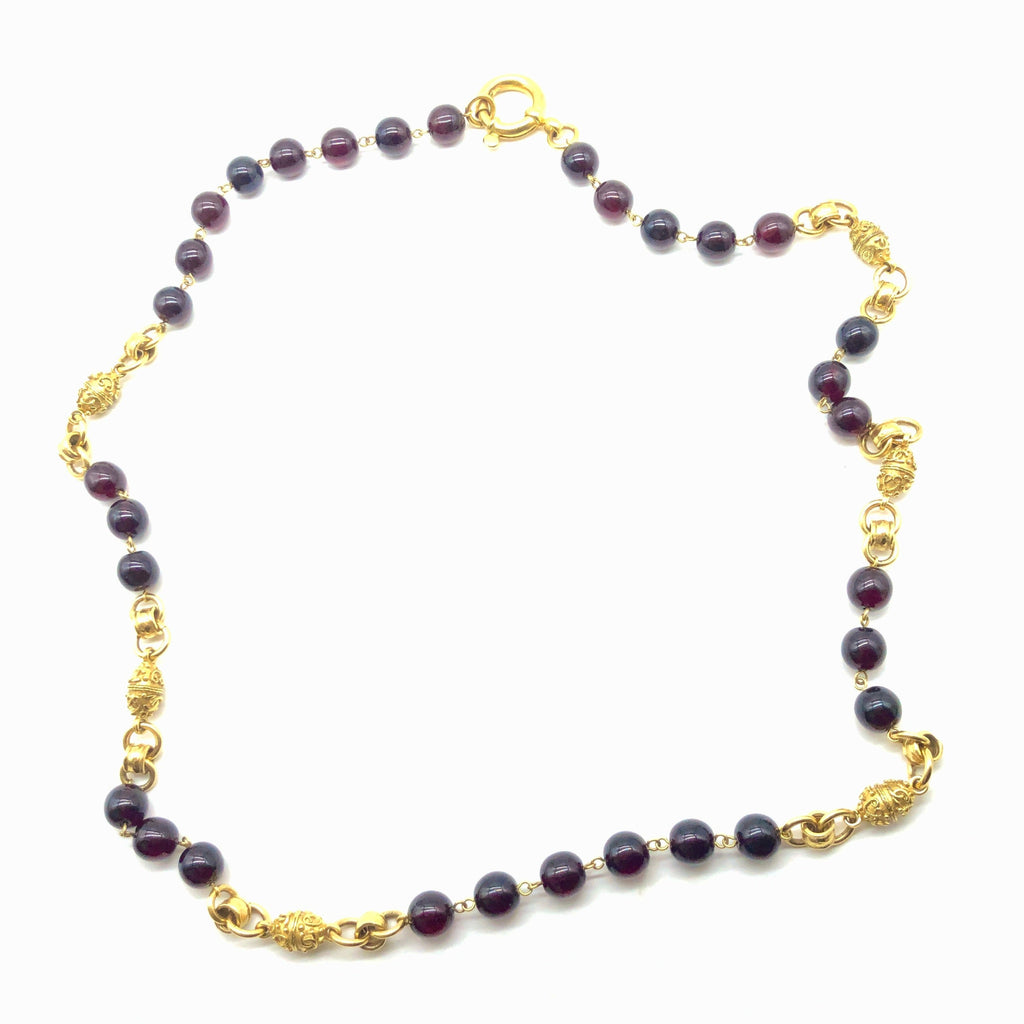 Vintage Chanel Gripoix Beads and Gold-plated Nugget Sautoir