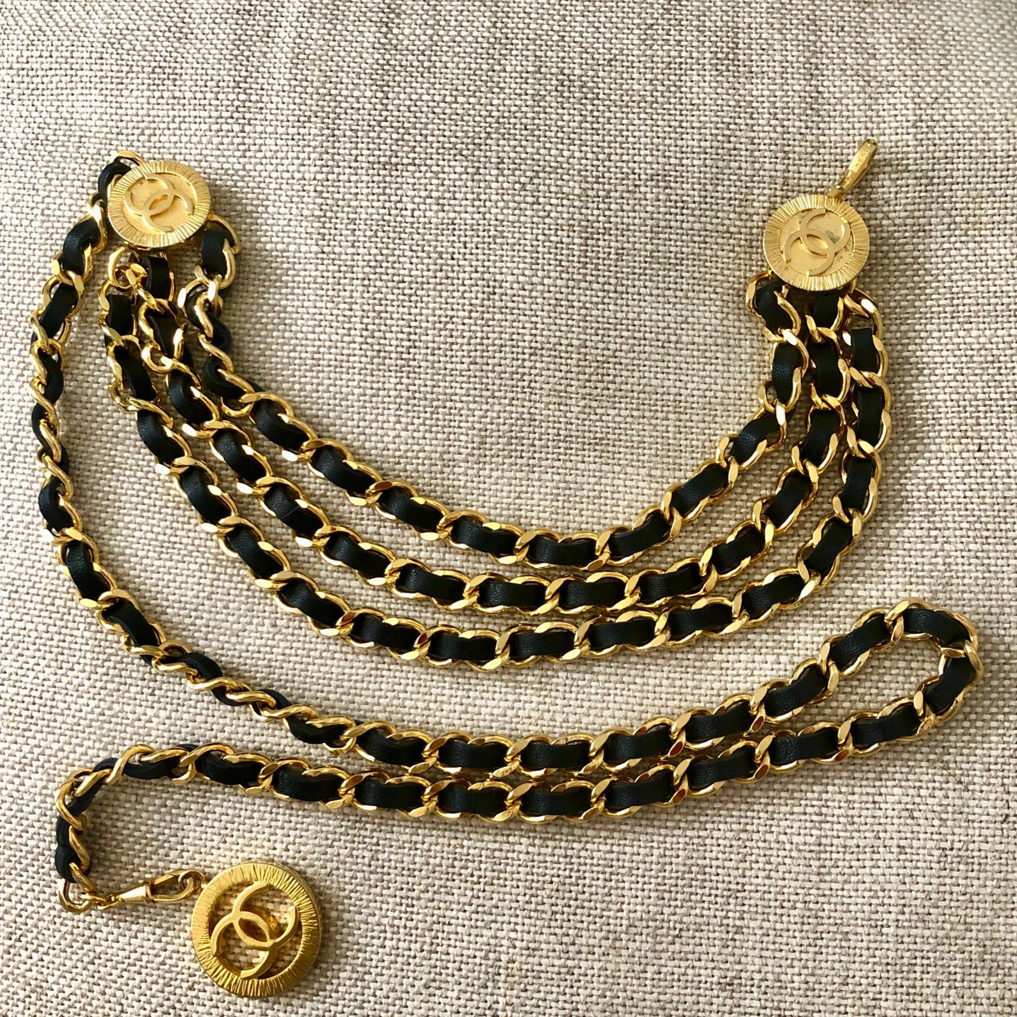 Chanel Vintage - Gold-Tone Chain Belt - Gold - Chanel Belt