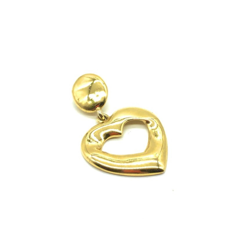 Yves Saint Laurent YSL Gold Heart Earrings