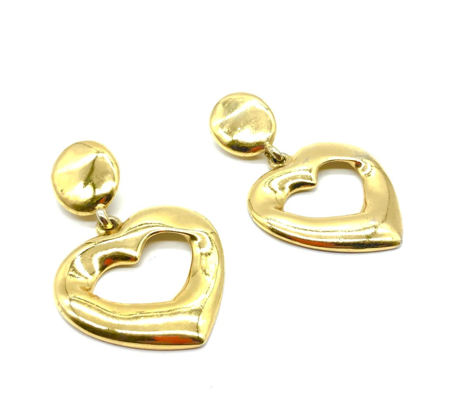 vintage YSL large heart earrings