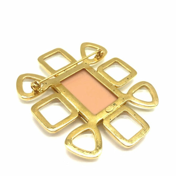 Vintage Chanel Pink Pin with Clear Petals