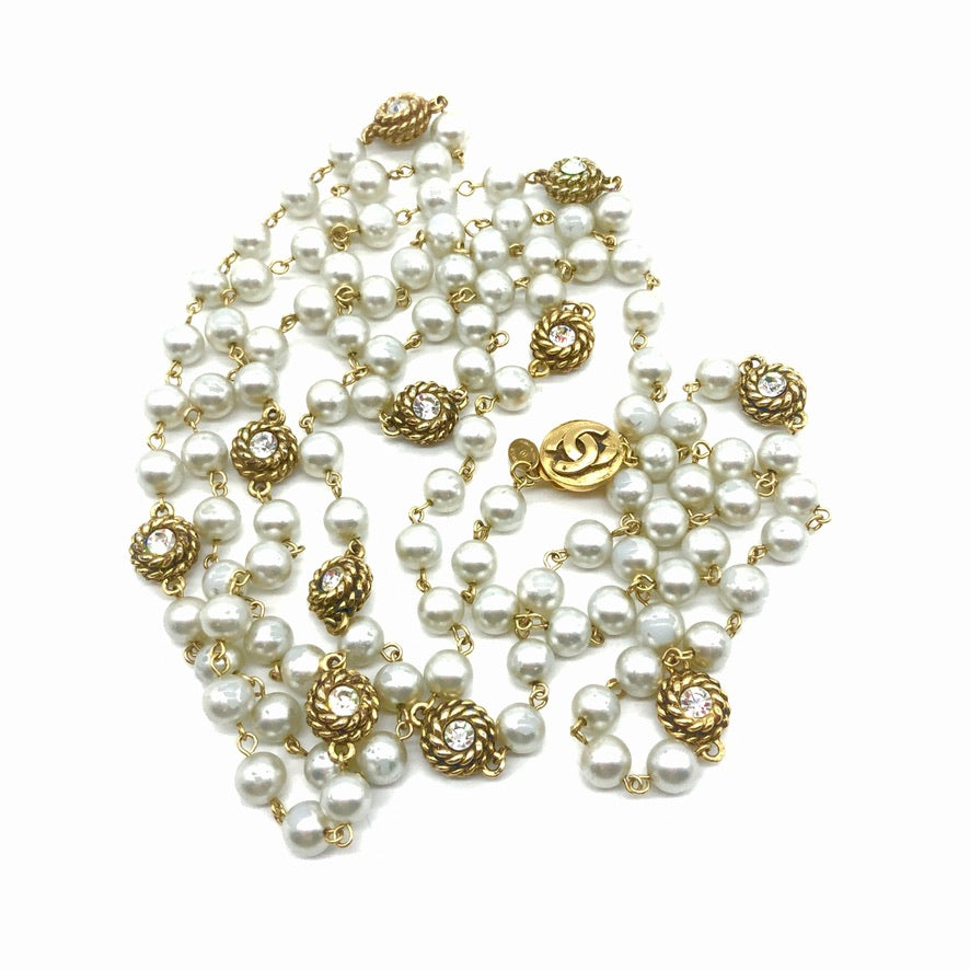 Chanel Pearl and Crystal Necklace-VeryVintage – Very Vintage