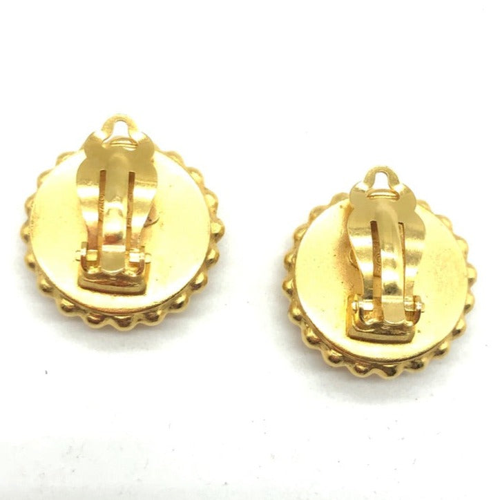 Vintage Chanel Black and Gold Earrings with CC Logo – Very Vintage