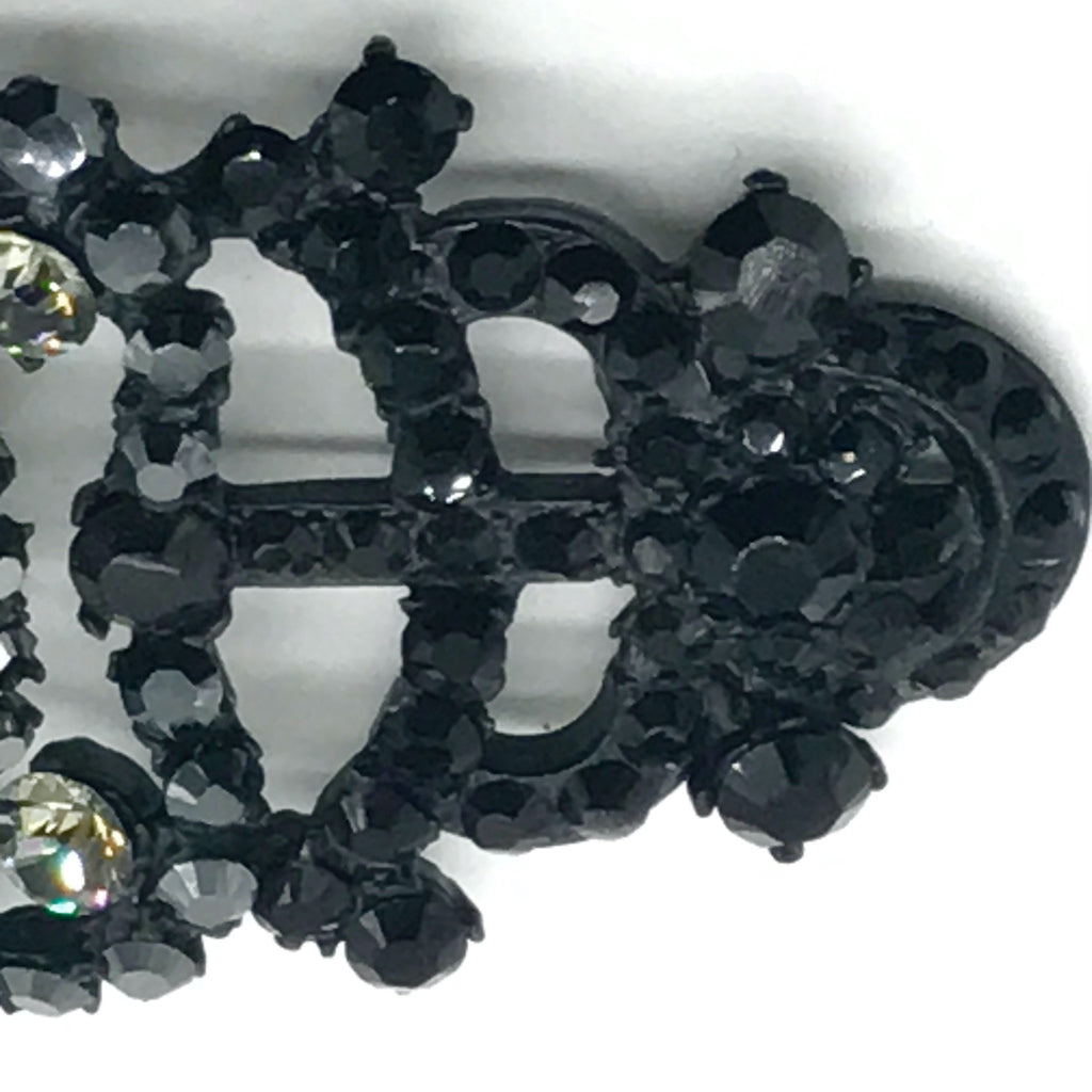 Christian Lacroix Brooch/Pendant with Clear and Black Crystals