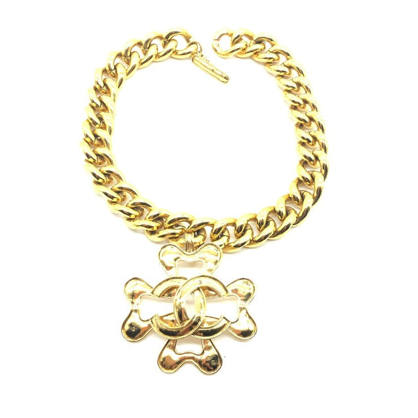 Vintage Chanel Statement Chunky Chain and Cross Necklace