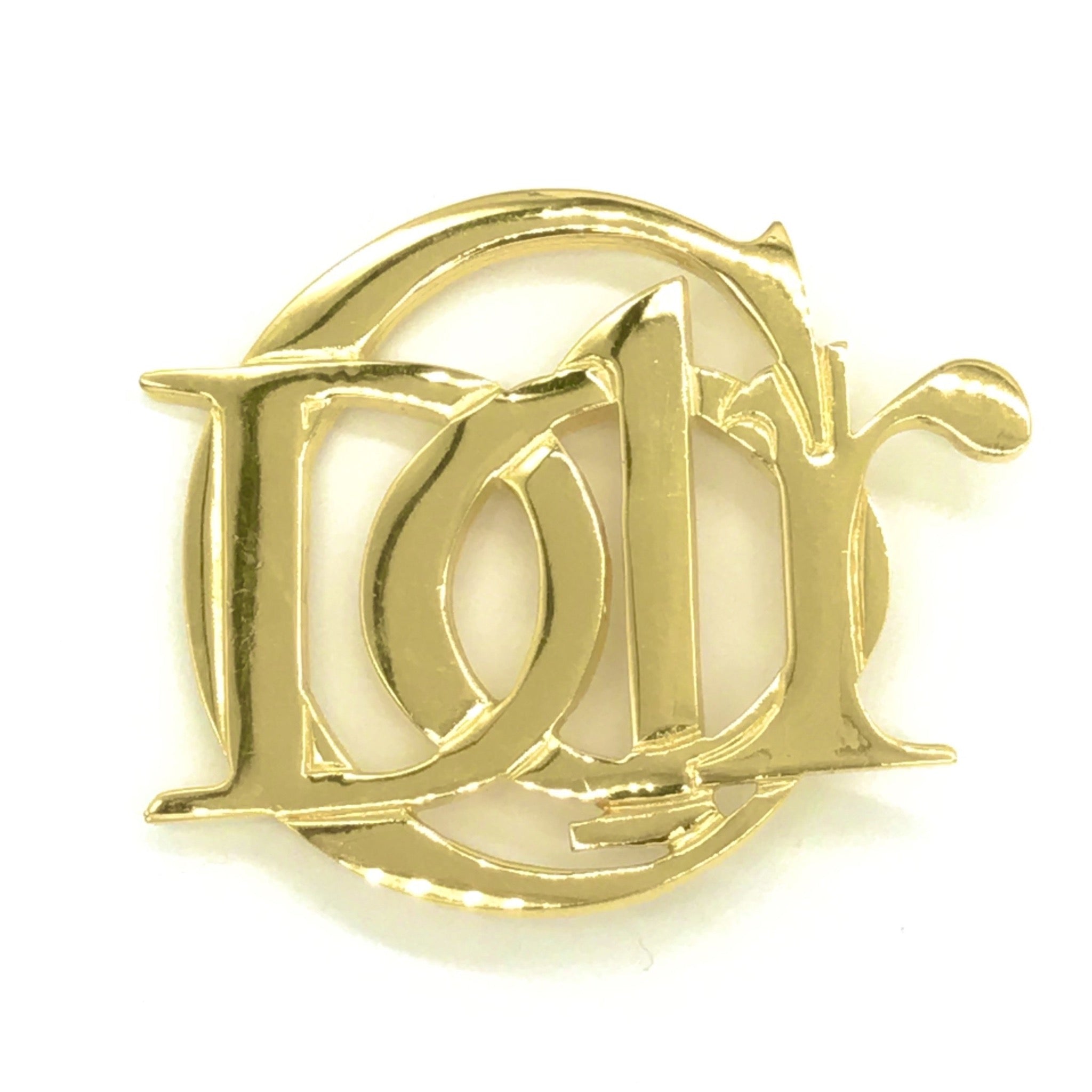 Vintage Christian Dior Logo Letters Brooch Pin