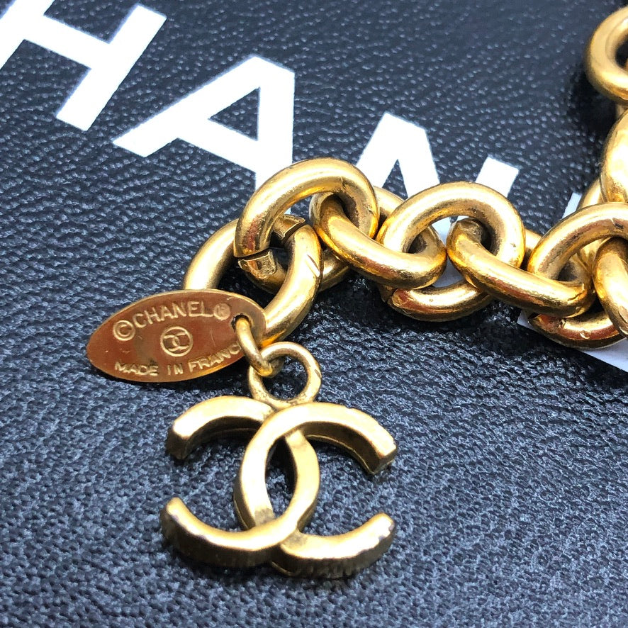 Chanel Necklace Bag Charm Gold Metal