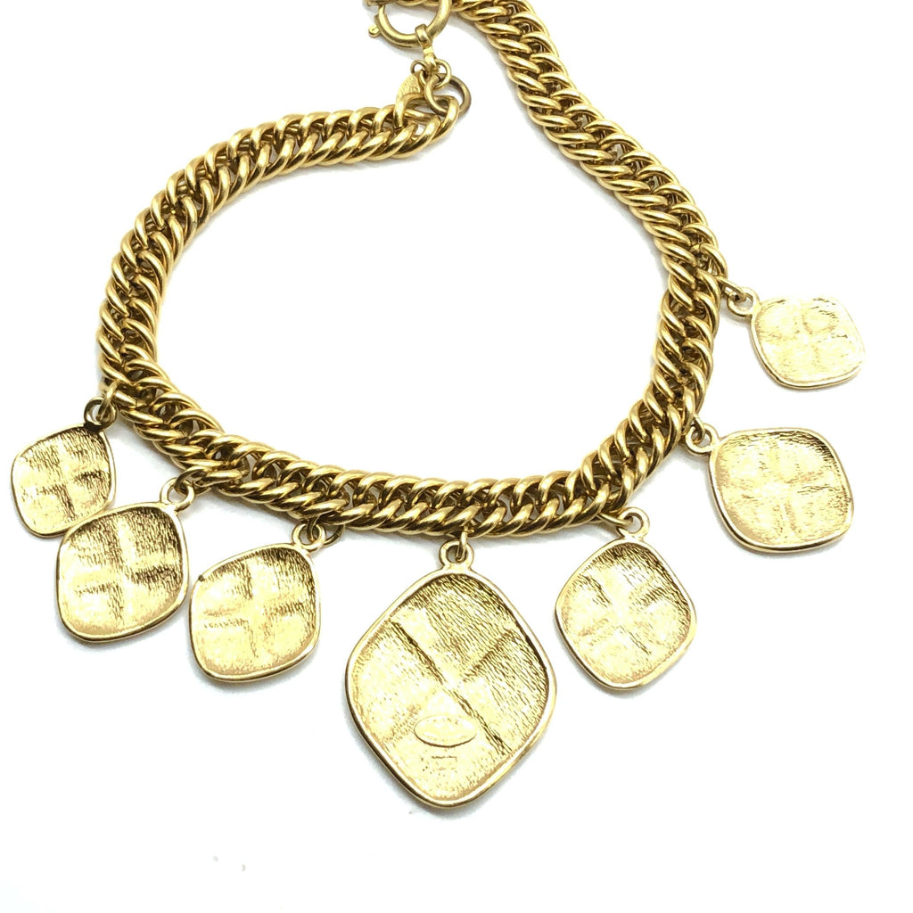 Vintage Chanel Quilted Charms Necklace