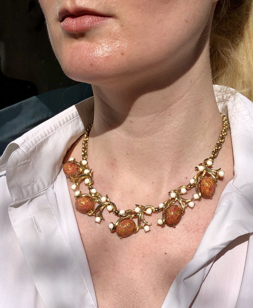 vintage schiaparelli art glass necklace