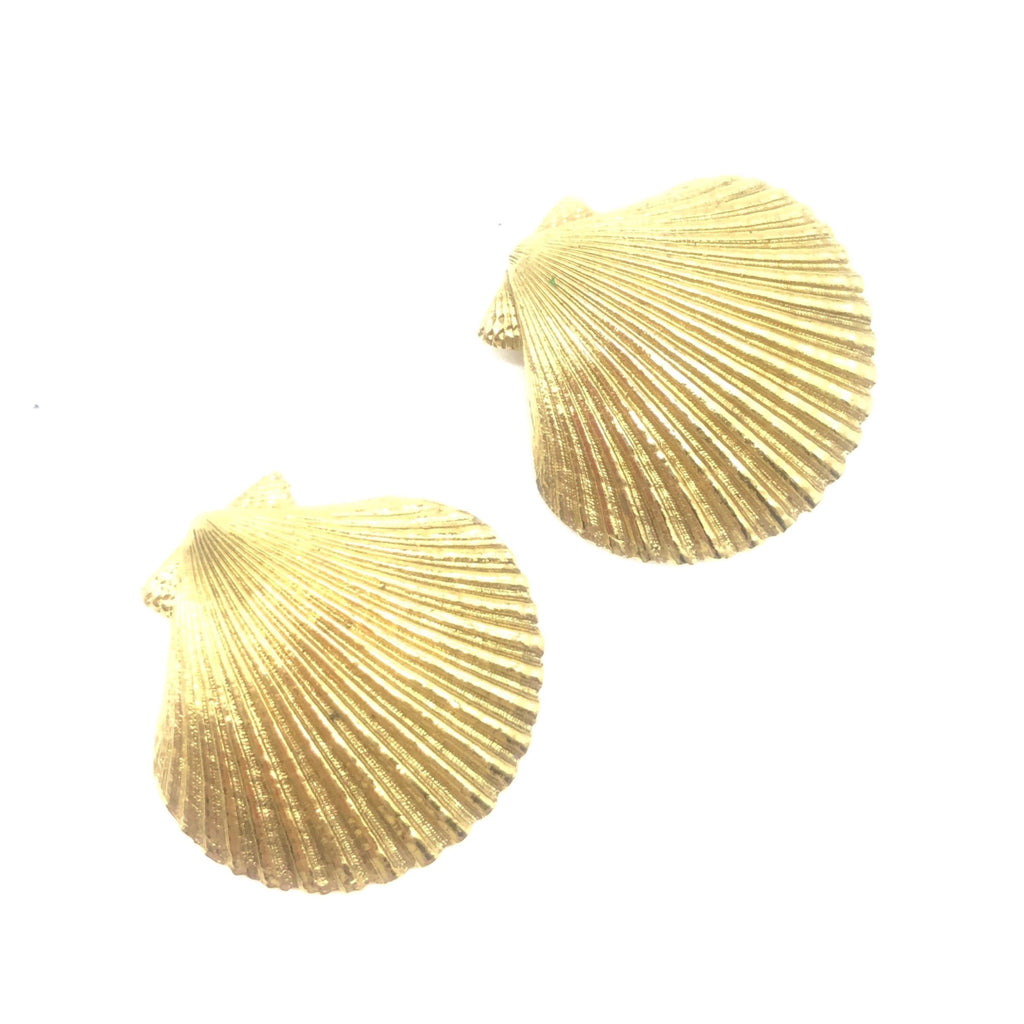vintage ysl clam shell earrings