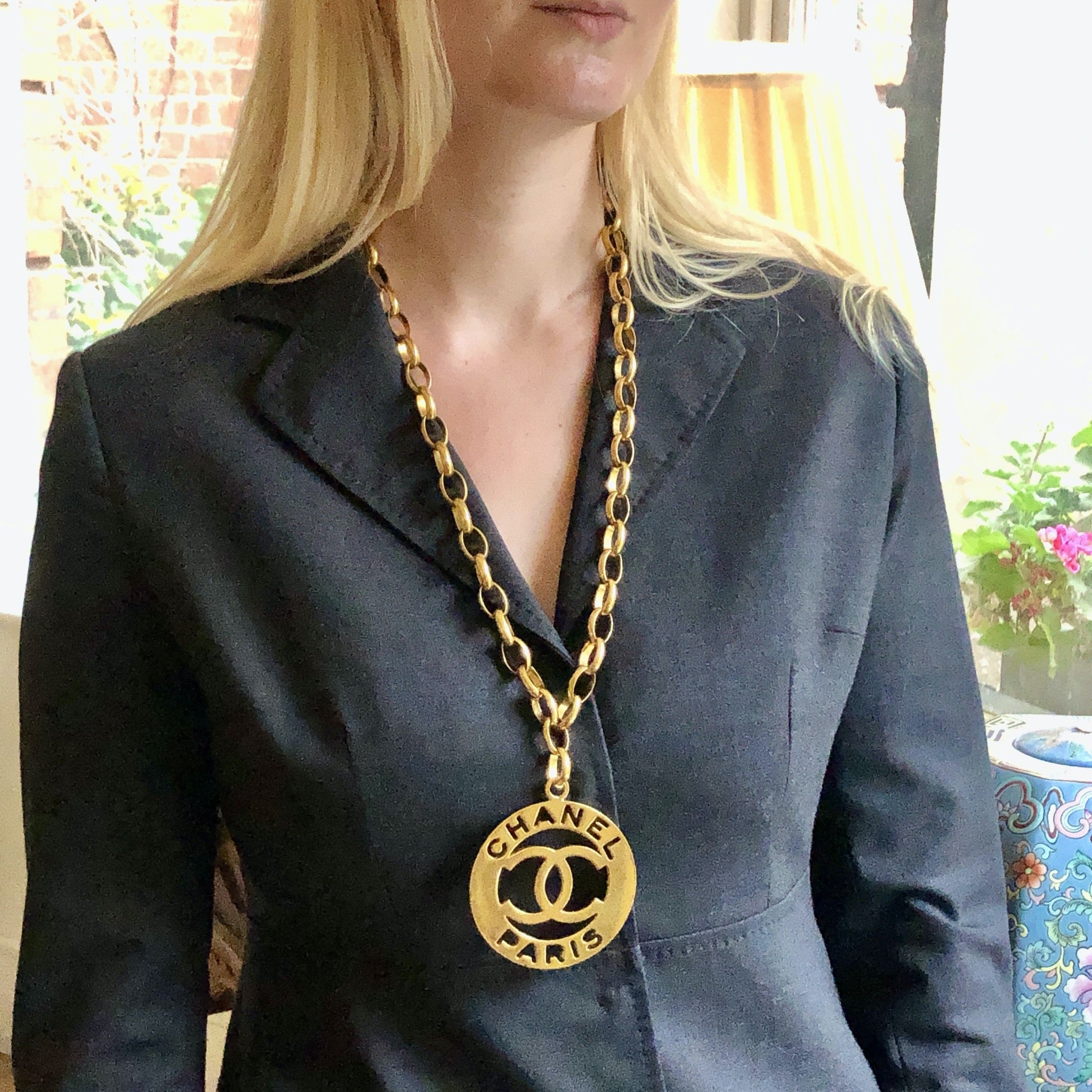 Chanel Mirror Pendant Necklace