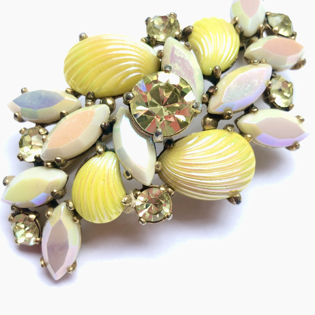 Schiaparelli Lemon Shell Brooch and Earrings Set