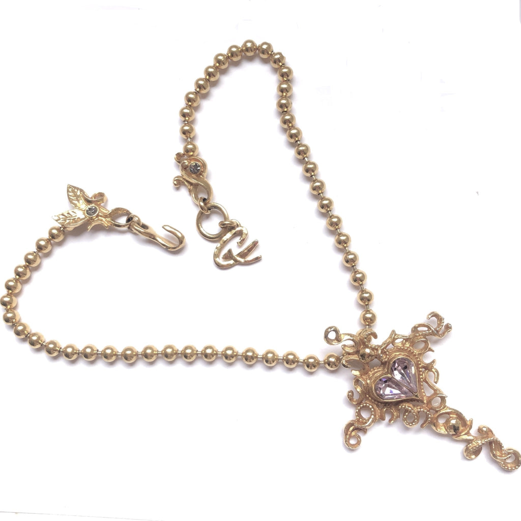 Lacroix Cross Necklace with bead chain