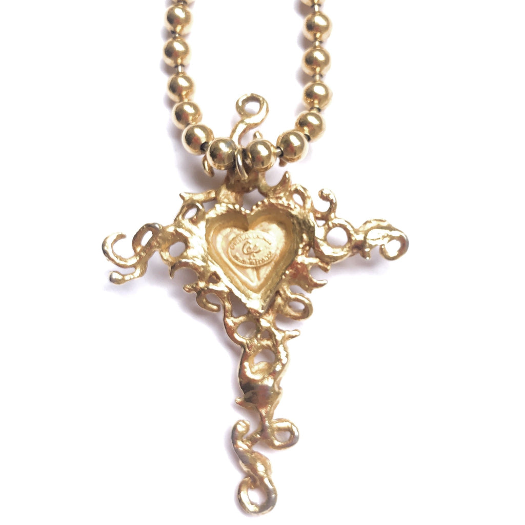 Christian Lacroix Heart Necklace with Bead Chain