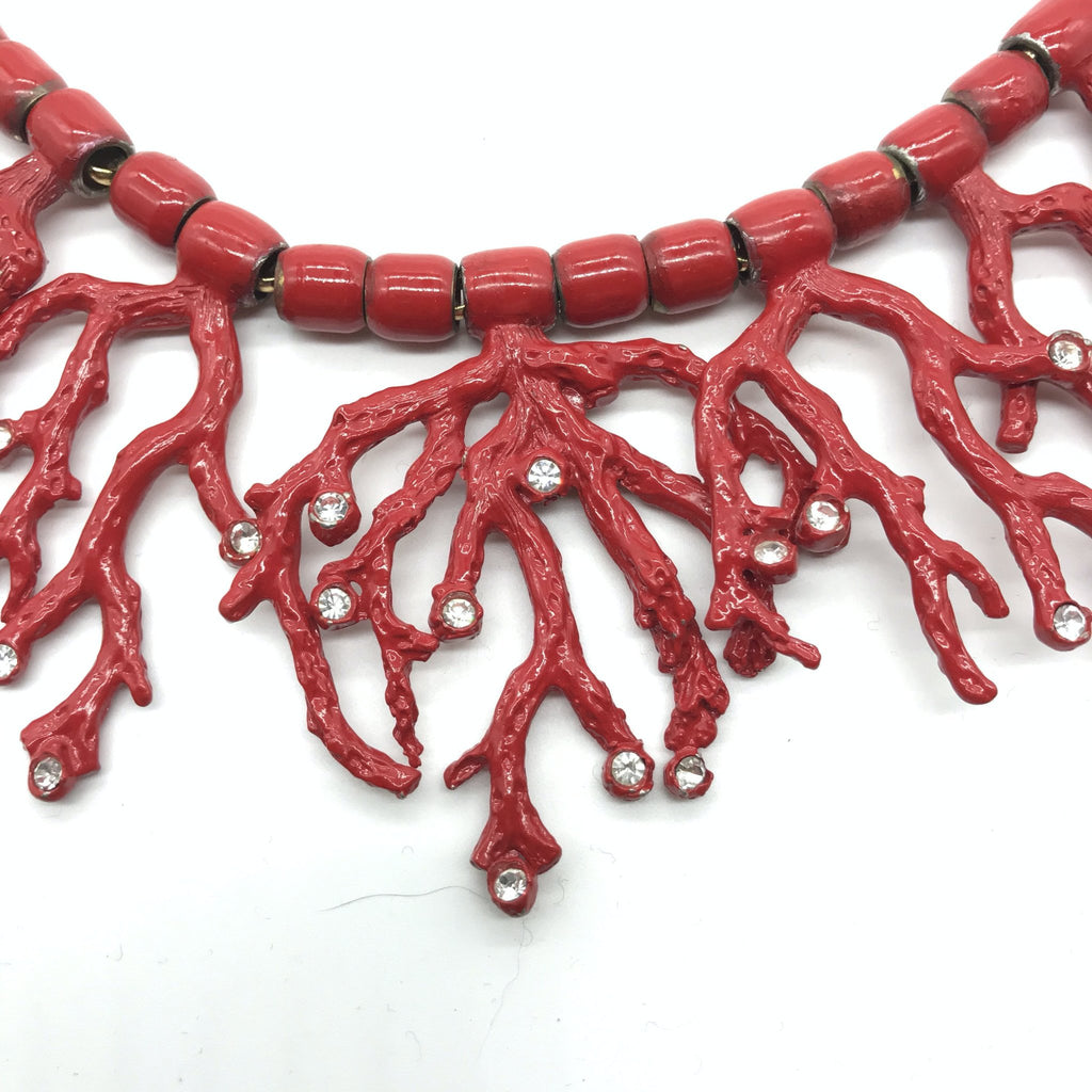 vintage YSL coral bib necklace