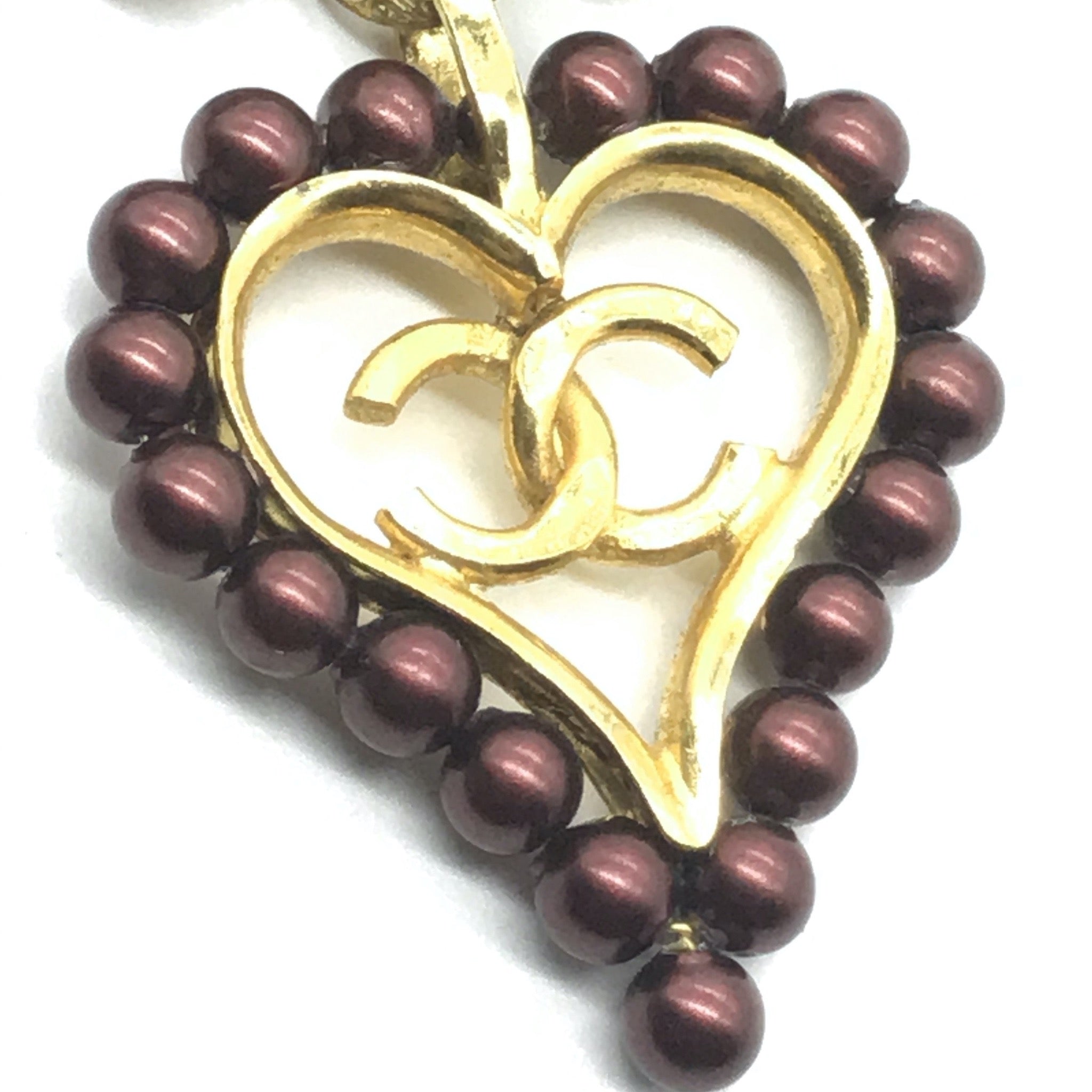 Chanel Necklace with Pearl Heart - VeryVintage – Very Vintage