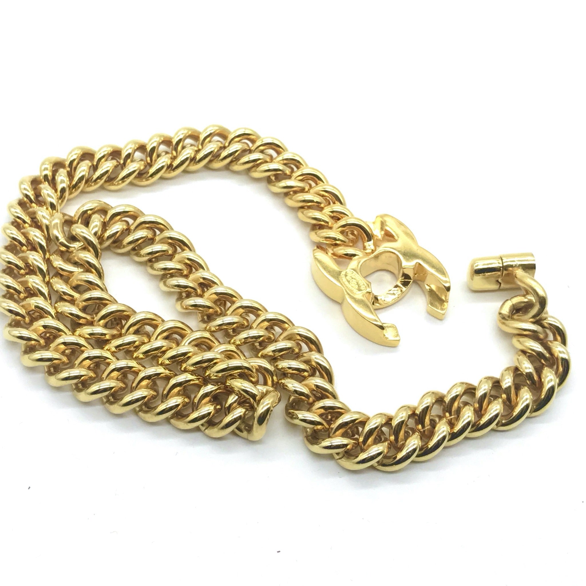 Authentic Chanel Vintage Gold Turnlock Necklace – Classic Coco Authentic  Vintage Luxury