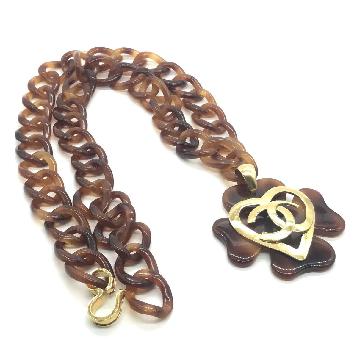 Chanel Vintage Rare Iconic Massive Wooden Heart Necklace