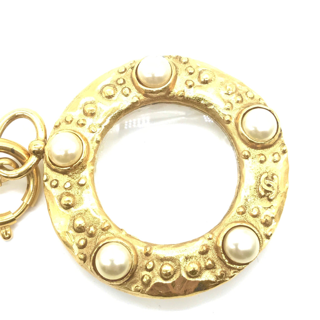 Vintage Chanel Loupe Necklace with Pearls