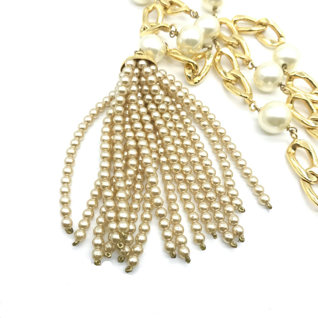 Vintage Chanel Pearl Necklace/Belt with Pearl Tassel