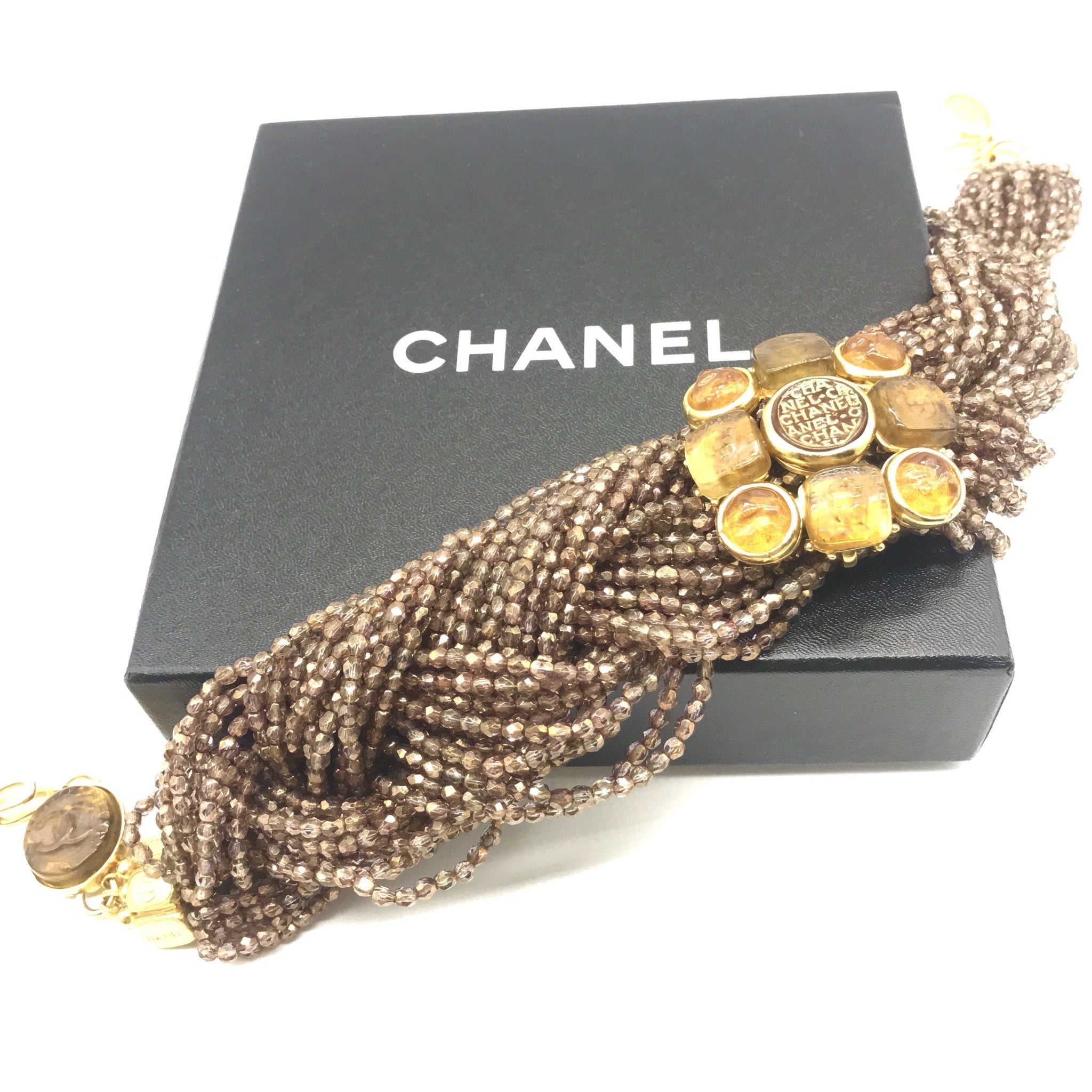 Vintage Chanel Beaded Multi Strand Intaglio Statement Piece