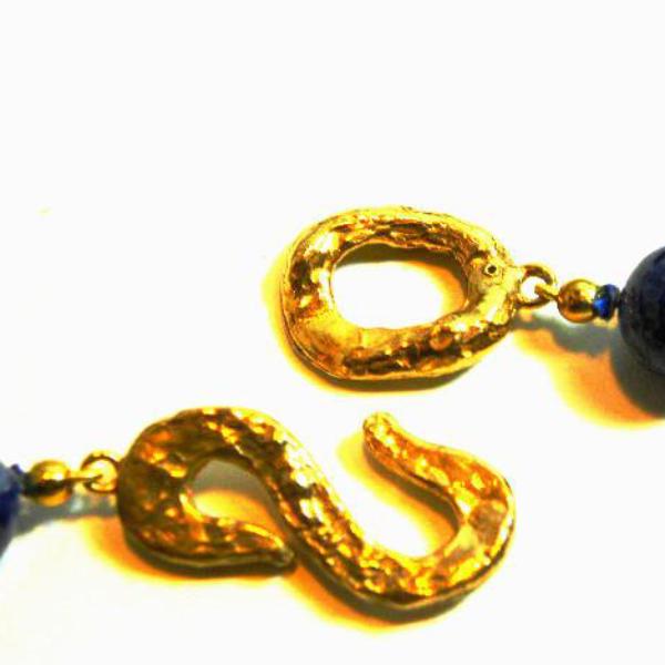 YSL blue bead necklace hook
