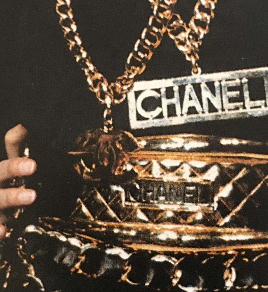 Vintage Chanel Necklace with CC Logo and Heavy Chain