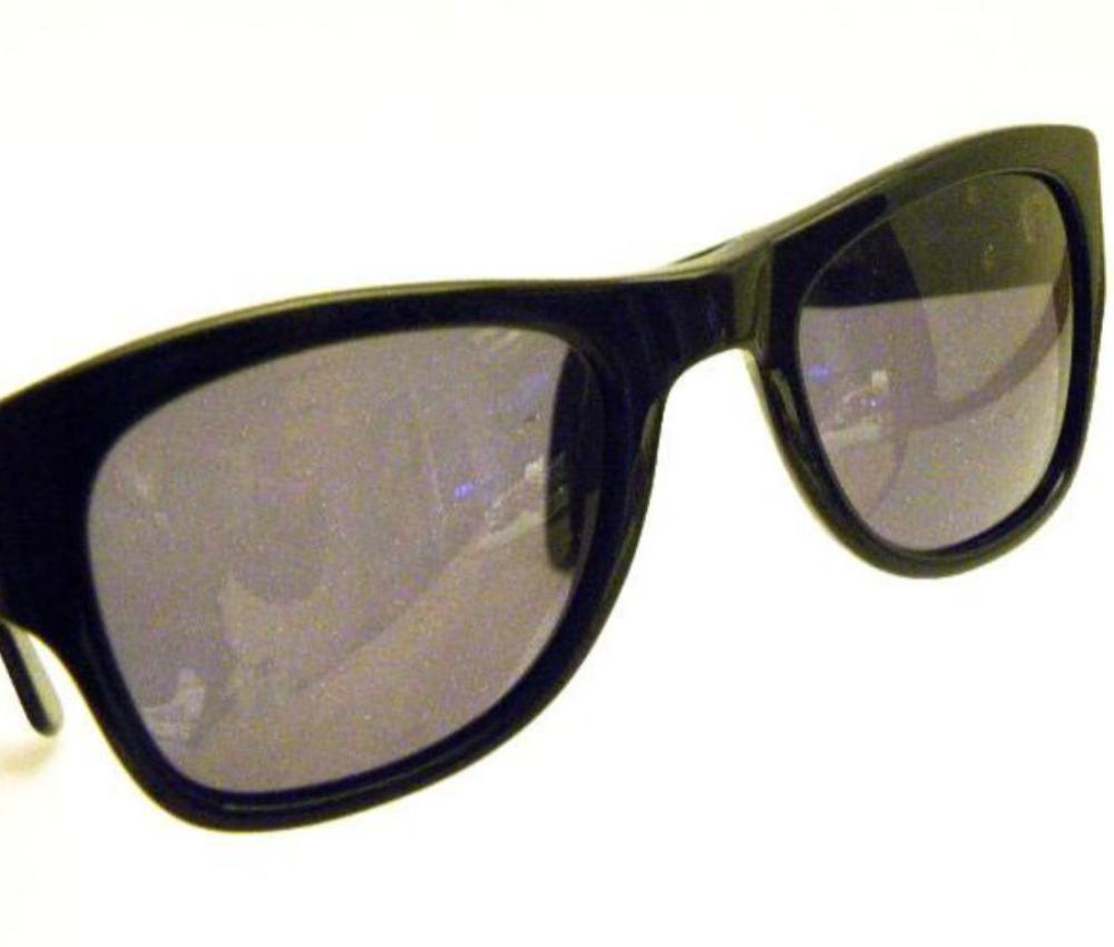 vintage chanel black wayfarer sunglasses side