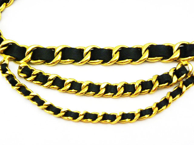 Vintage Chanel Woven Leather Chain Drape Belt