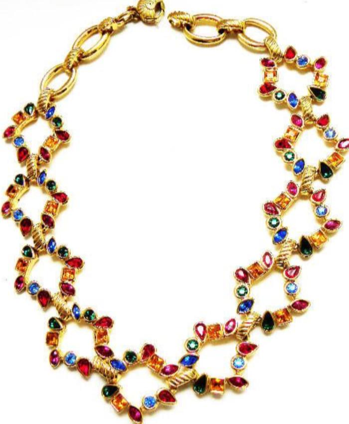 vintage ysl gripoix links necklace